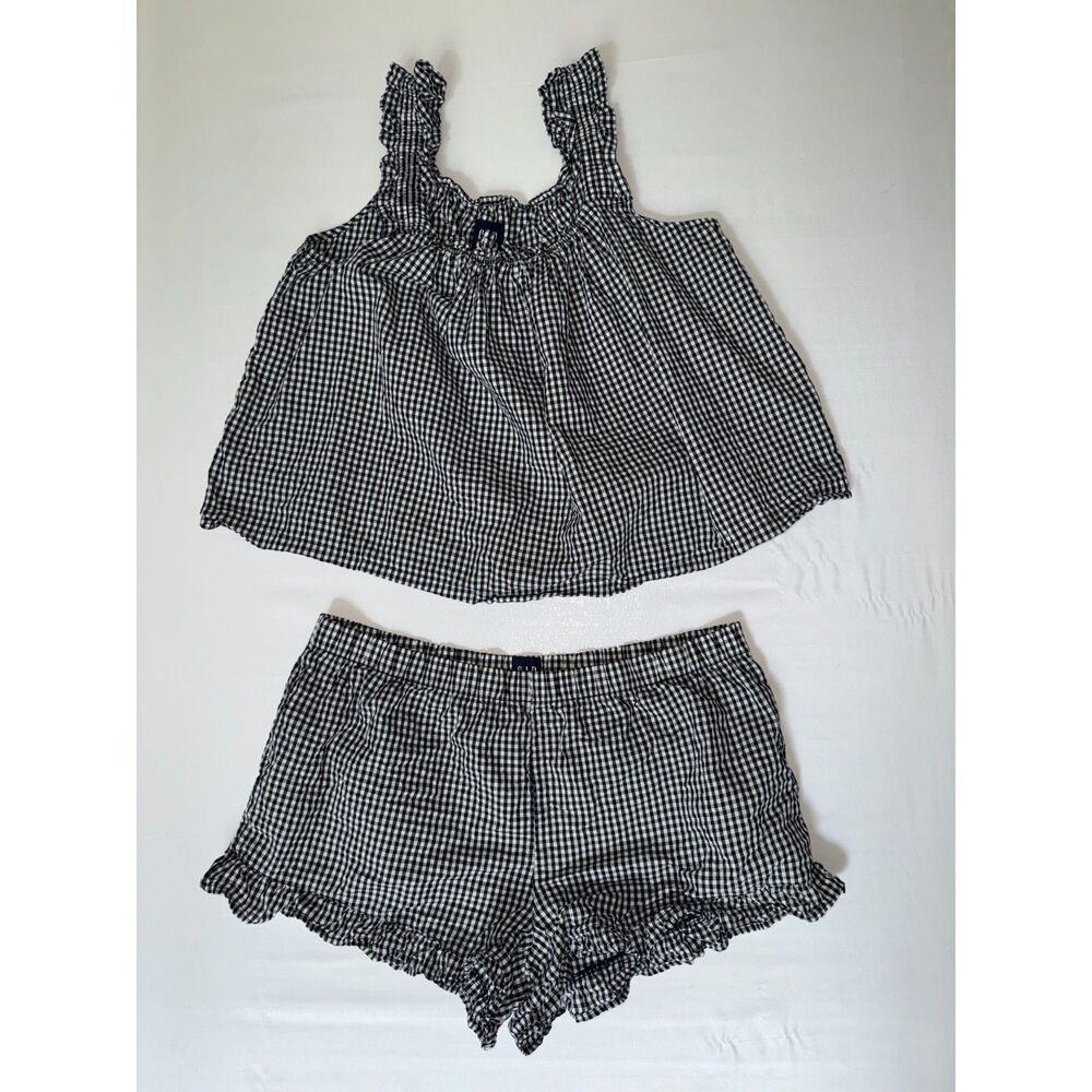 Gap Gingham Ruffle 2-Piece Pajama Set | Size X-Large